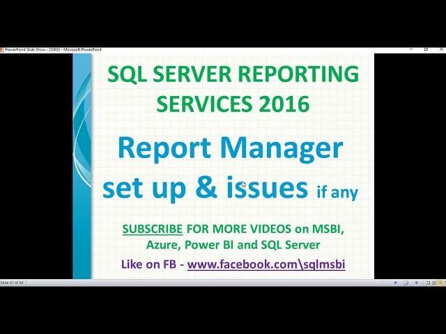 Configure SQL Server Reporting services 2016 | Report Manager Setup in SSRS 2016