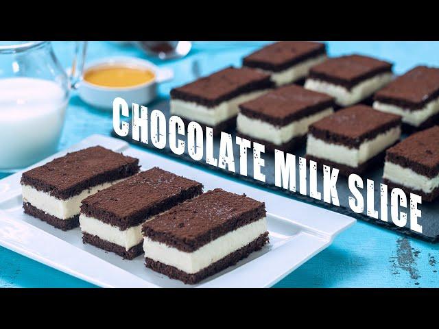 Chocolate Milk Slice Cake - Kinder Chocolate Milk Slice