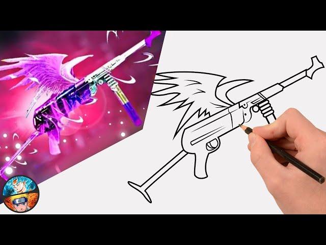 FREE FIRE DRAWING THE NEW MP40 FROM FREE FIRE - HOW TO DRAW FREE FIRE - Gambar Free fire