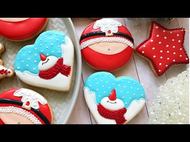 Snowman and Santa (Santa's belly) Cookies 