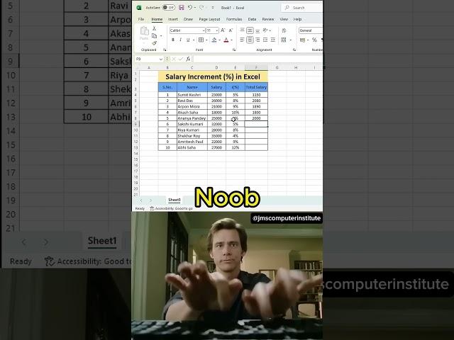 Excel Salary Increment Trick #excel #exceltutorial #exceltips #exceltricks #spreadsheet