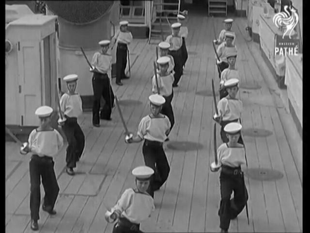 1930 British Naval Cutlass Drill Performed By Naval Cadets - England