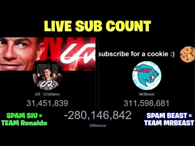 LIVE: UR · Cristiano Ronaldo vs MrBeast Sub Count Battle (Cristiano Ronaldo New Channel)