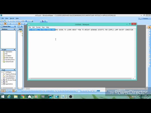 SCADA Windows scripts (basics) *InTouch