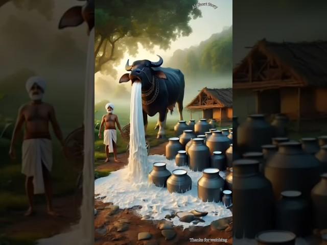 This buffalo gives million liters of milk every day.#ai #shorts #farmer #buffalo