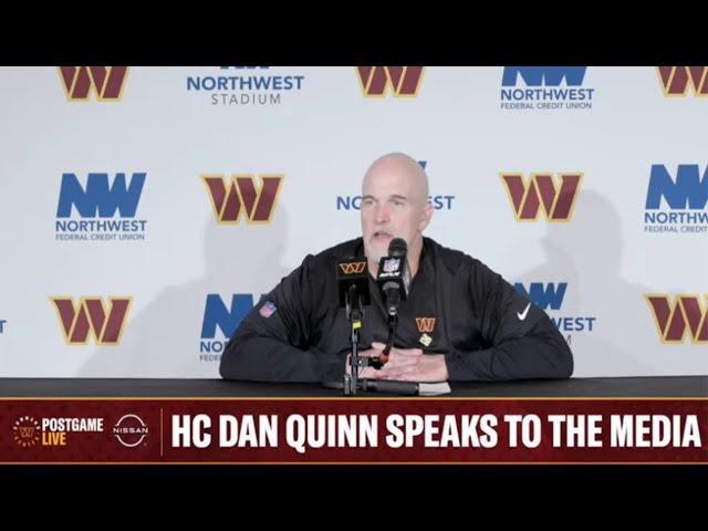 Postgame | HC Dan Quinn reveals latest on Jayden Daniels' injury after Commanders beat Panthers 40-7