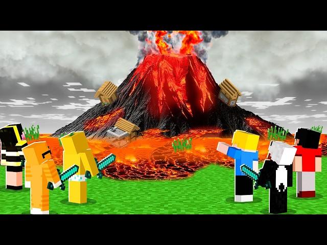 6 Amigos Sobreviveram a um Vulcão Realista no Minecraft!