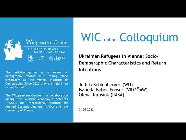 Ukrainian Refugees in Vienna: Socio-Demographic Characteristics and Return Intentions