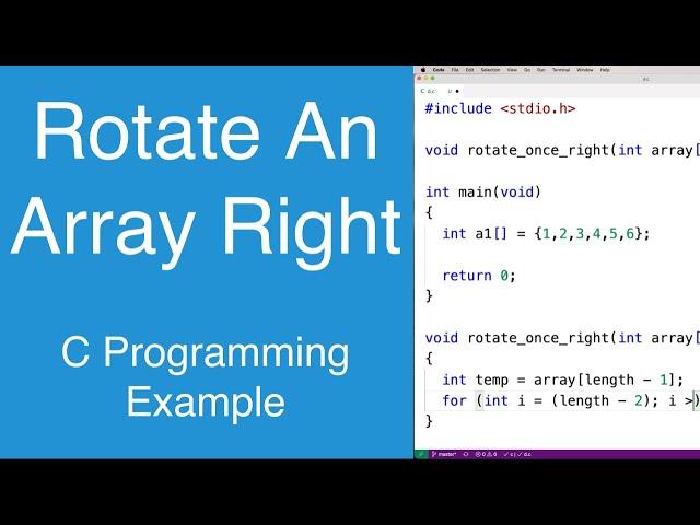 Rotate An Array Right | C Programming Example