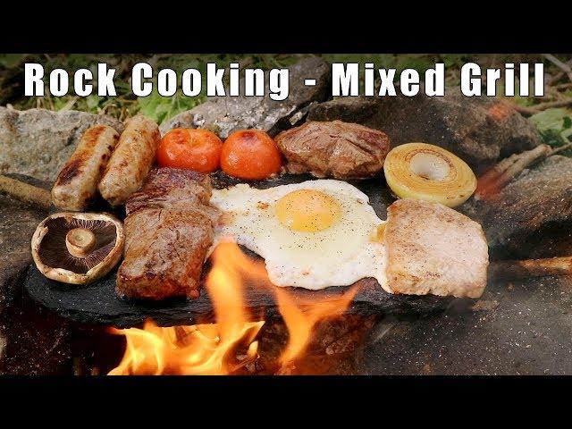 Cooking On a Rock - Bushcraft Mixed Grill