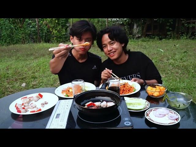 PORK OUTDOOR COOKING MUKBANG  | Prafulla Lama