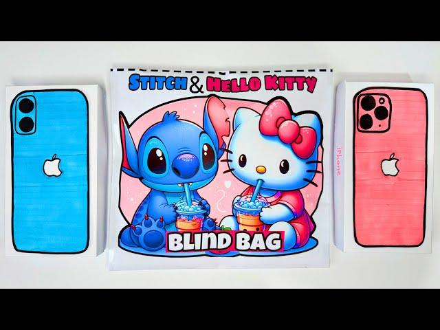 STITCH and HELLO KITTY blind bags + paper Iphone unboxing | Asmr 🩷
