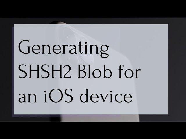 How to generate SHSH2 blob for iOS devices (below A12)