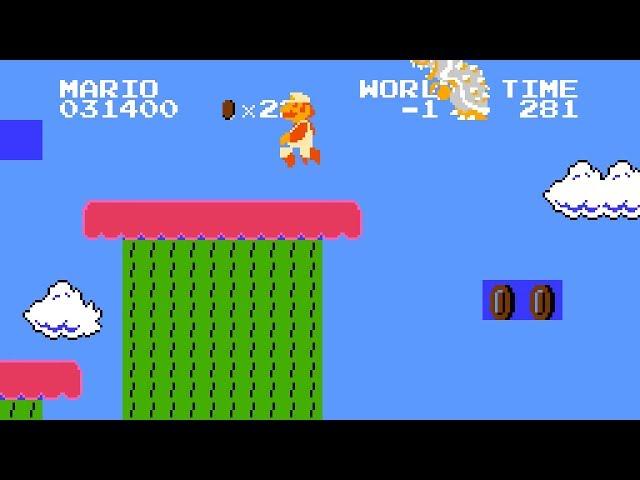 SMB "minus world" -1: Killing Bowser leads to inevitable crash