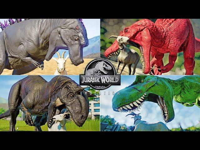 GOAT Hunting Animations of All Carnivore Dinosaurs - Jurassic World Evolution