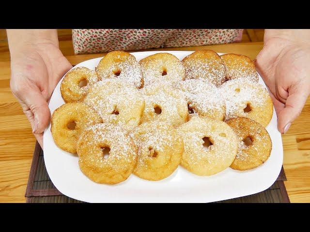 Lazy donuts from apples  Apples in batter