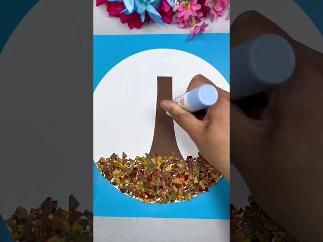 Just pick up a few leaves and make a nice leaf painting. Parent-child crafts. Leaf painting. DIY.