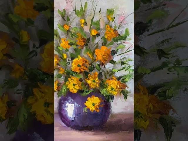 Palette knife modern art #art #oilpainting #decoration #flowers #painting #stilllife #impastoart