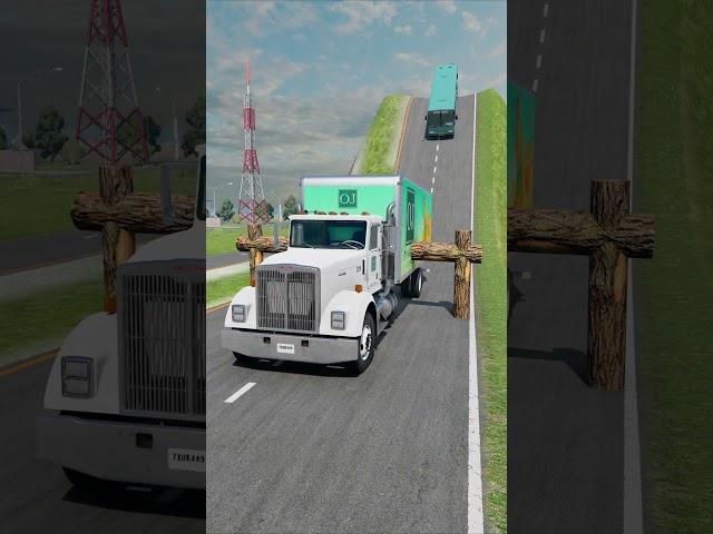 Cars & Buses vs Logs Trap - BeamNG.Drive #shorts #beamngdrive #bus