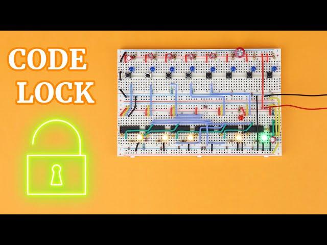 CD4017 code lock with wrong code detection