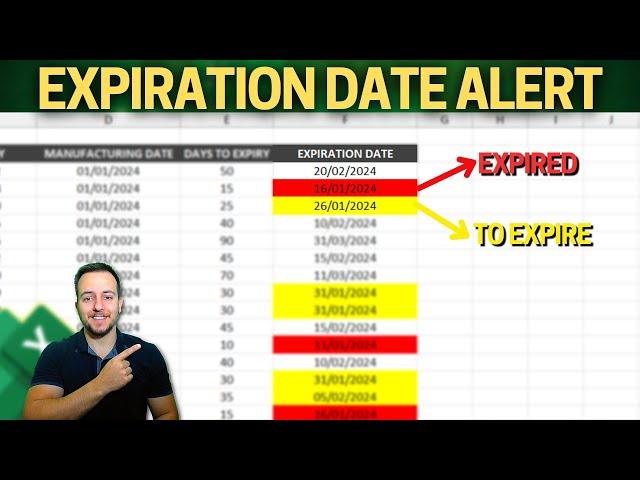 Threshold Alert in Excel to Highlight Expiration Dates | Conditional Formatting | Today Formula