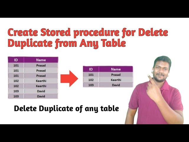 Create a Stored Procedure for Delete Duplicates from any table || SQL Server