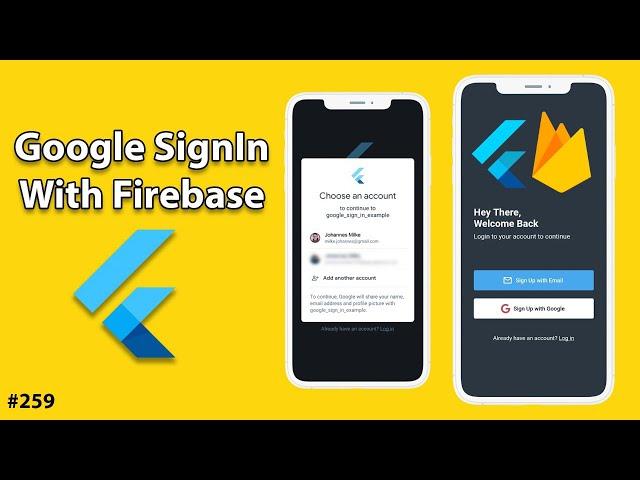 Flutter Tutorial - Google SignIn With Firebase Auth - Android, iOS, Flutter Web