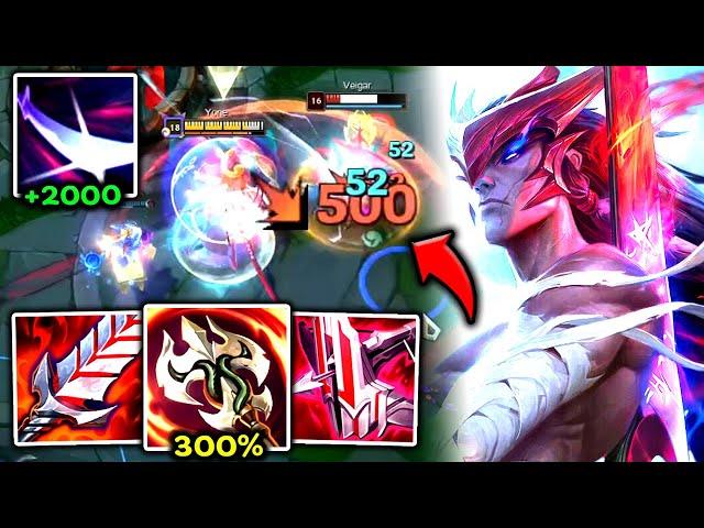 YONE TOP BUT I HAVE 300% LIFESTEAL (ONE Q = FULL HEALTH) - S14 YONE GAMEPLAY! (Season 14 Yone Guide)