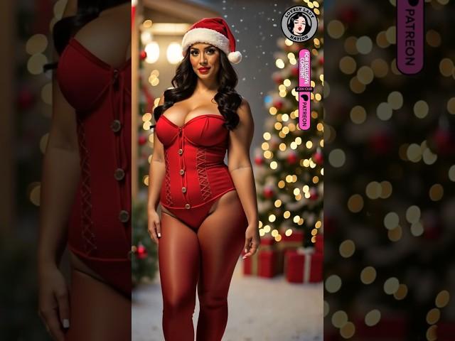 Red corsets and the curvy brunettes - beautiful ladies wishing you a Merry Christmas Vol.2