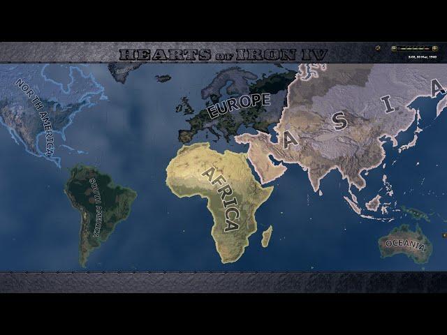 Continents vs Continents - Hoi4 No Step Back Timelapse