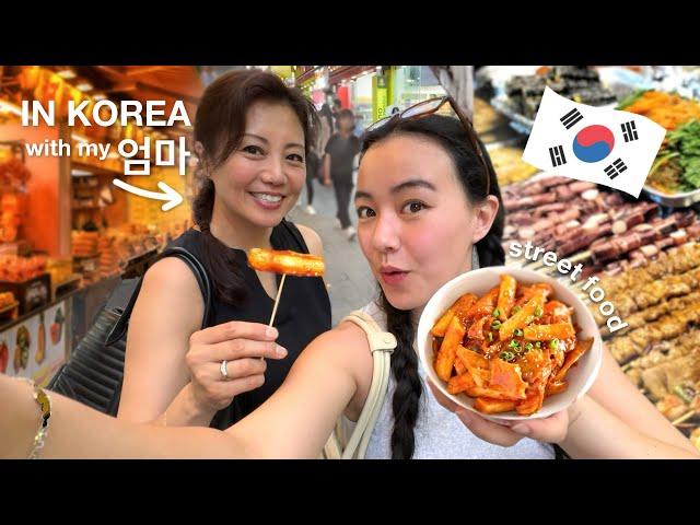 eating the BEST KOREAN STREET FOOD with my MOM️⊹ ࣪ ˖ (her fav foods!!)