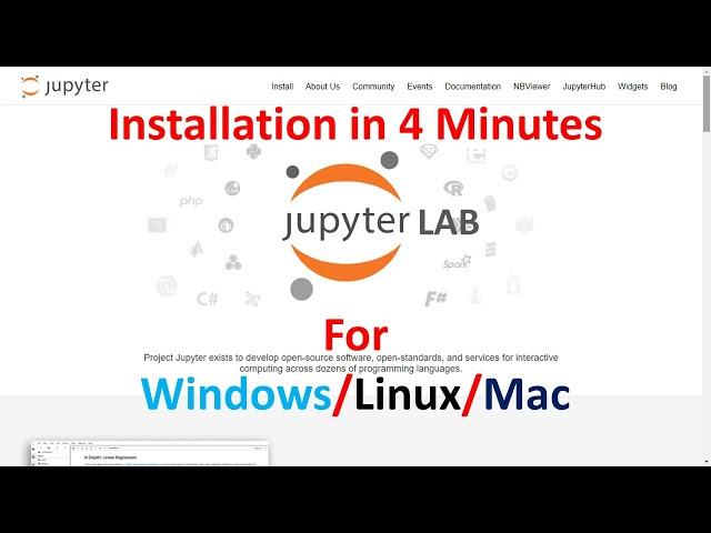 Installation of Jupyter LAB Tutorial in Python in 4 Minutes