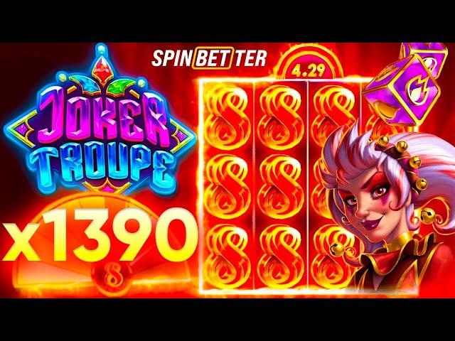 БОЛЬШОЙ ВЫИГРЫШ JOKER TROUPE  Х1390 • ПОКУПНАЯ БОНУСКА ДАЛА 400 ШТУК ! ЗАНОСЫ НЕДЕЛИ В КАЗИНО ОНЛАЙН