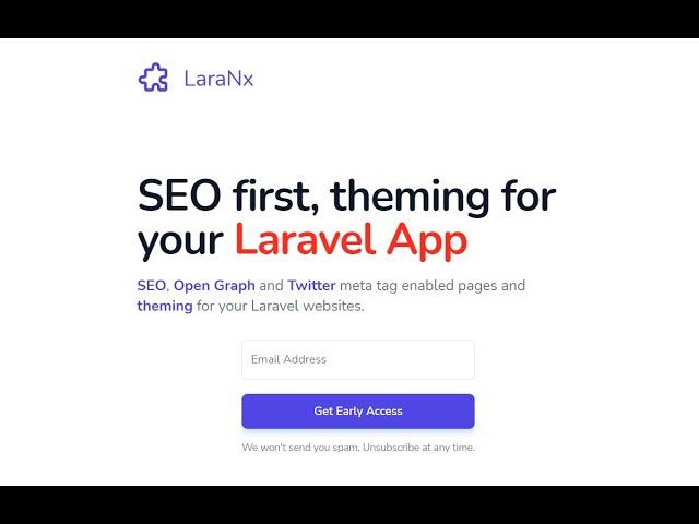 LaraNx SEO first theming for Laravel Demo