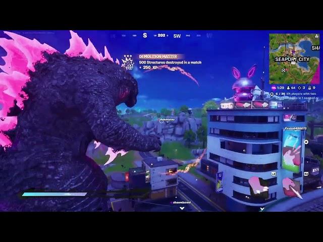 PLAYING AS GODZILLA!!! | Fortnite Battle Royale #61 (w/ Johnna, Zack, & @Firebaum)