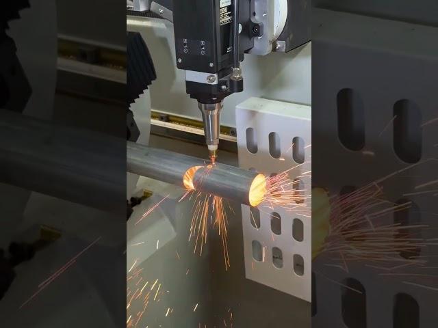 Lingrui CNC High Speed Fiber Laser Cutting Machine Cuts Steel Pipe #lasercutter  #cnc