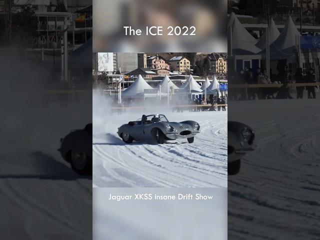 Jaguar XKSS perfect drift on snow - #TheIce #StMoritz 2022