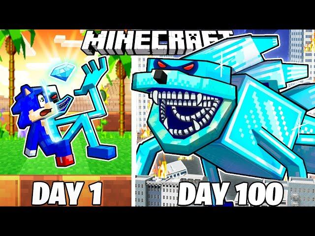 I Survived 100 Days as DIAMOND SHIN SONIC in Minecraft!