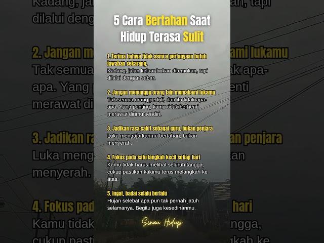 Cara bertahan saat hidup terasa sulit #quotes #motivasi #insfirasihidup #sinauhidup