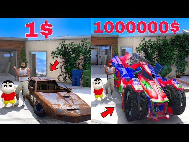 GTA 5 : Franklin Upgrading 1$ Car To $1,000,000 CAR In GTA 5 | Shinchan | Gta 5 Gameplay