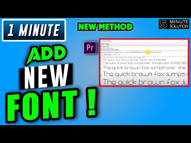 How to add fonts in premiere pro 2024 | Import fonts