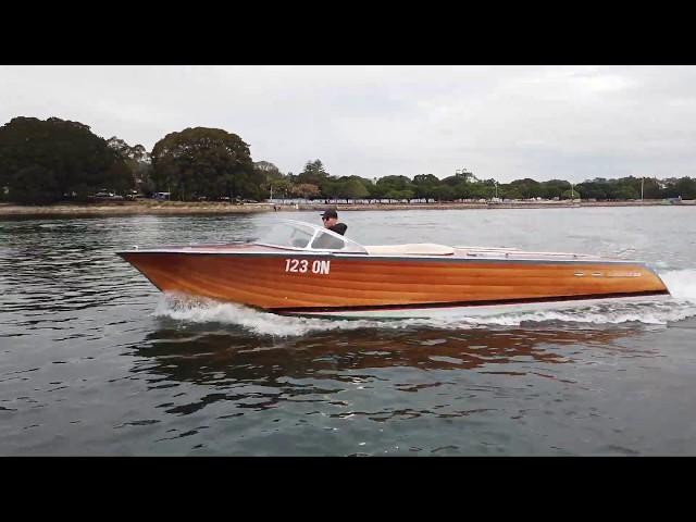 Current 23 One- Custom Built Mahogany Runabout for Sale at Premier Marine Boat Sales, Australia