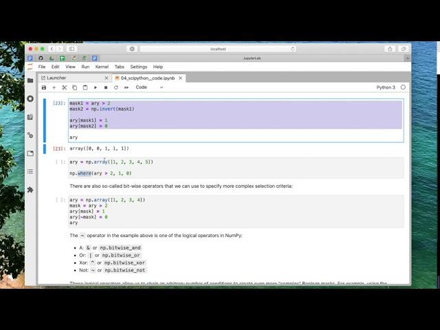 4.8 NumPy Comparison Operators and Masks (L04: Scientific Computing in Python)