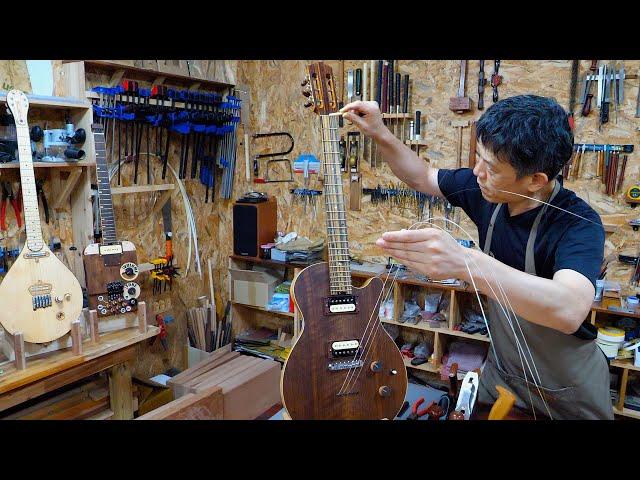 Beautiful Sound! Process of Making Electric Guitar. Korean Instrument Technician