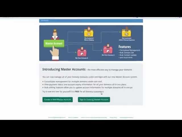 Doteasy.com: Creating a Master Account