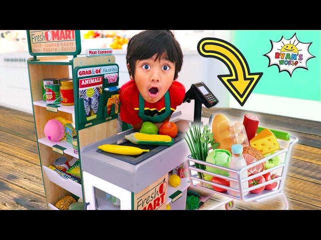 Ryan's Pretend Play Grocery shopping! One hr kids video