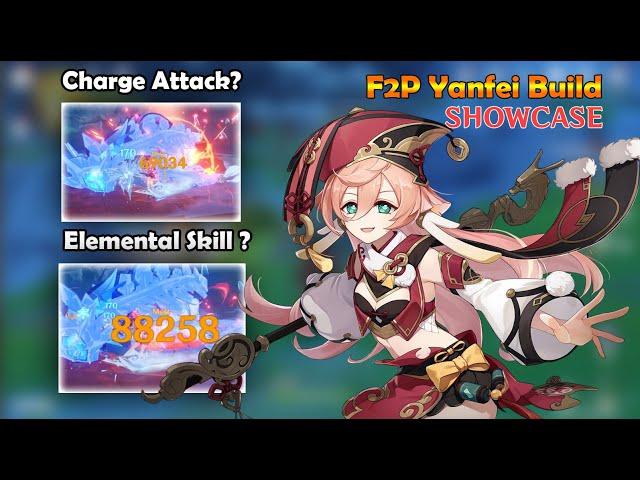 Lvl 70 F2P Yanfei Build C0 Showcase (NO 5 STAR WEAPON) - Genshin Impact