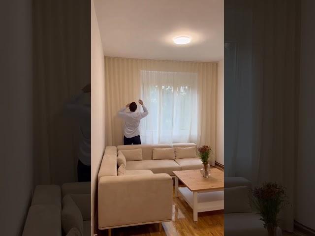 M Track Ceiling Hang Curtains/ No pelmet required/ long Curtain/Shearer Curtain and Blackout Curtain
