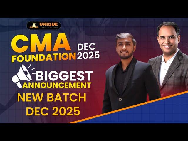 CMA FOUNDATION - GRAND ANNOUNCEMENT NEW BATCH DEC 2025 |