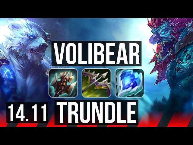 VOLIBEAR vs TRUNDLE (TOP) | 47k DMG, 7 solo kills, 1500+ games | BR Grandmaster | 14.11